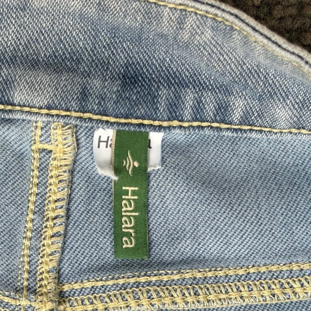Halara Light Wash Wide Leg Crossover Waist Denim Jeans Blue S - Picture 3 of 10